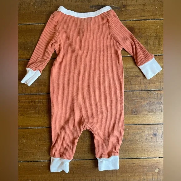 Cat & Jack Baby Ribbed Henley Romper – 0-3M - Picture 2 of 3